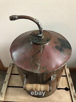 Antique Vintage Copper Moonshine Still Pot Boiler Threaded Top 5 Gallons