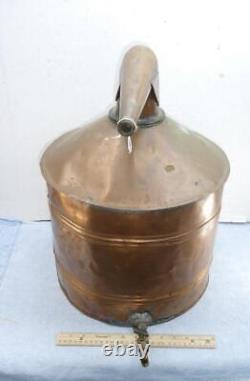 Antique Vintage Copper Moonshine Still Pot Boiler Threaded Top with Spout