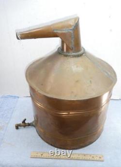 Antique Vintage Copper Moonshine Still Pot Boiler Threaded Top with Spout