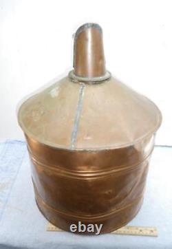 Antique Vintage Copper Moonshine Still Pot Boiler Threaded Top with Spout