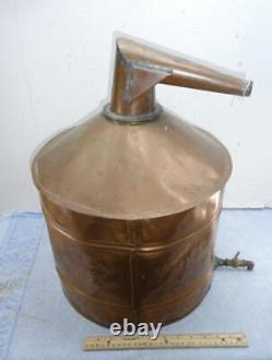 Antique Vintage Copper Moonshine Still Pot Boiler Threaded Top with Spout