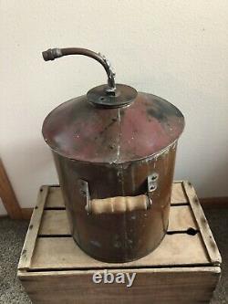 Antique Vintage Copper Moonshine Still Pot. Threaded Top 5 Gallons. NO LEAKS