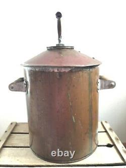 Antique Vintage Copper Moonshine Still Pot. Threaded Top 5 Gallons. NO LEAKS