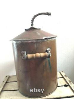 Antique Vintage Copper Moonshine Still Pot. Threaded Top 5 Gallons. NO LEAKS