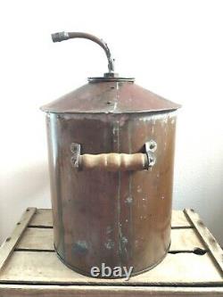 Antique Vintage Copper Moonshine Still Pot. Threaded Top 5 Gallons. NO LEAKS