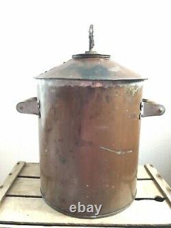 Antique Vintage Copper Moonshine Still Pot. Threaded Top 5 Gallons. NO LEAKS