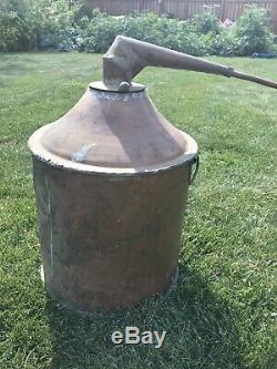 Antique Vintage Copper Moonshine Whiskey Still, Coil, Bucket