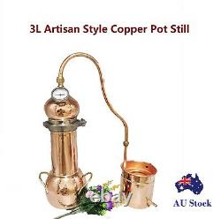 Artisan Style 3L Copper Pot Still For Making Essencial Oil Moonshine Gin Whisky