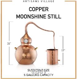 Artisans Village Copper Moonshine Still, Qty 1, Home Brewing Still For Alcohol W