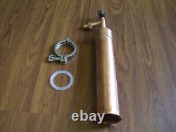 Beer Keg Kit Copper Moonshine Still Head 1 ft column 2 x 1/2 tri clamp withunion