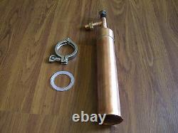 Beer Keg Kit Moonshine Still Head 1 ft COPPER column 2 x 1/2 tri clamp withunion