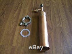 Beer Keg Kit Moonshine Still Head 1 ft column 2 x 1/2 Copper tri clamp withunion