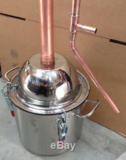Copper Alcohol Moonshine Ethanol Still E-85 Reflux HD5-30 5 Gal Stainless Boiler