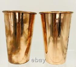 Copper Beakers Set 2 LOT Vase SHOT Glasses Beer Sake Vintage Metal gyuhj