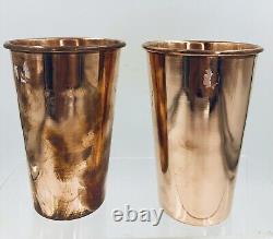 Copper Beakers Set 2 LOT Vase SHOT Glasses Beer Sake Vintage Metal gyuhj