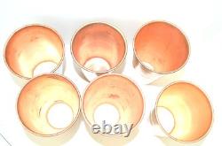 Copper Beakers Set 6 LOT Vase SHOT Glasses Beer Sake Vintage Metal