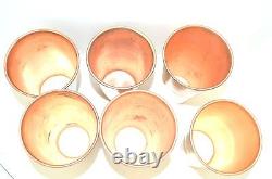 Copper Beakers Set 6 LOT Vase SHOT Glasses Beer Sake Vintage Metal