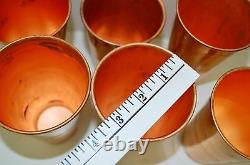 Copper Beakers Set 6 LOT Vase SHOT Glasses Beer Sake Vintage Metal gyuh