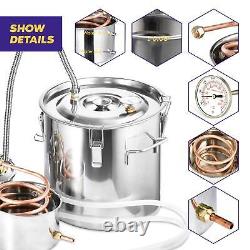 Copper Distiller Moonshine 5GAL Ethanol Alcohol Water Still Boiler 3Pots Brewing