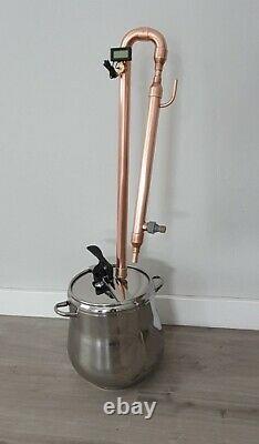 Copper Micro Pot-still 28 mm 15 lt kit pressure cooker still distiller moonshine