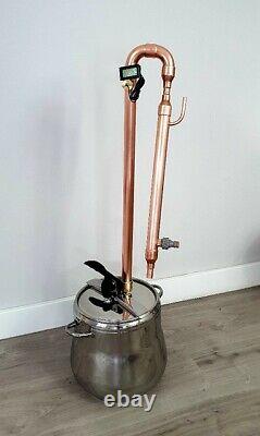 Copper Micro Pot-still 28 mm 15 lt kit pressure cooker still distiller moonshine