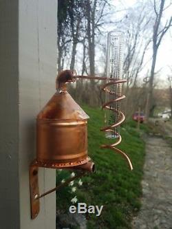 Copper Moonshine Still Rain Gauge By Walnutcree