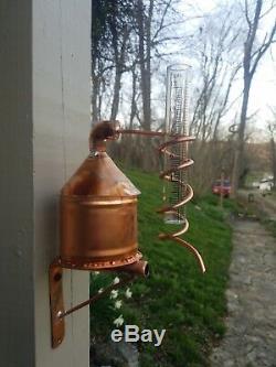 Copper Moonshine Still Rain Gauge By Walnutcree