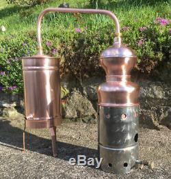 Copper Moonshine Still with Gas Heater Handmade European 0.8 Gallon 3 Liter