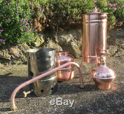 Copper Moonshine Still with Gas Heater Handmade European 0.8 Gallon 3 Liter