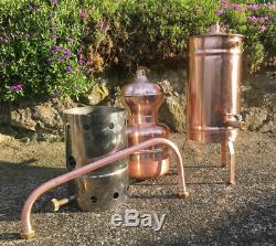 Copper Moonshine Still with Gas Heater Handmade European 0.8 Gallon 3 Liter