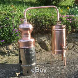 Copper Moonshine Still with Gas Heater Handmade European 0.8 Gallon 3 Liter