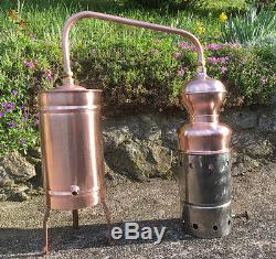 Copper Moonshine Still with Gas Heater Handmade European 5 Liter 1.3 Gallon