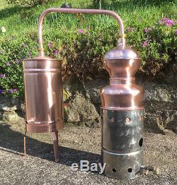 Copper Moonshine Still with Gas Heater Handmade European 5 Liter 1.3 Gallon