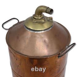 Copper Whiskey Moonshine Still Boiler Pot Threaded Brass Lid 16 3-4 Gal