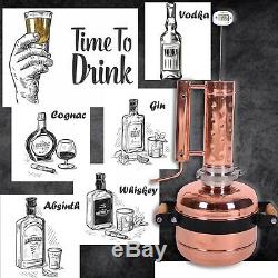 Copper moonshine still Distillation equipment Flavor alcohol 1,32 gal 5 l