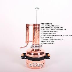 Copper moonshine still Distillation equipment Flavor alcohol 1,32 gal 5 l