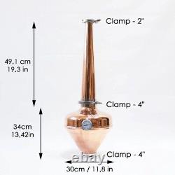 Copper whiskey helmet Column Onion Bulb 4 Flute still Moonshine Distiller set