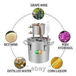 DIY 2-8 Gal Moonshine Still Alcohol Distiller Water Essential Oil Fermenter Keg
