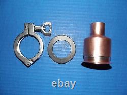 Easy Moonshine Still Beer Keg 2-1 Copper Pipe Column Adapter Tri Clamp alcohol