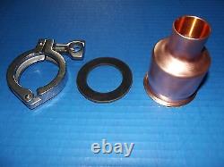 Easy Moonshine Still Beer Keg 2-1 Copper Pipe Column Adapter Tri Clamp alcohol