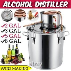 Efficient Moonshine Distiller Alcohol Stainless Copper Home Water Wine Brewing L