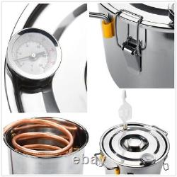 Efficient Moonshine Distiller Alcohol Stainless Copper Home Water Wine Brewing L