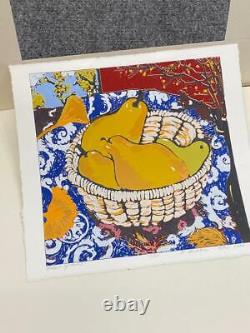 Elizabeth Brinton Basket of Pears Silkscreen Art Print LE 13/25 1990 Signed