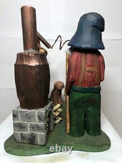 Hillbillies & Moonshine Still with Dog #4 Signed & Dated Hand Carved