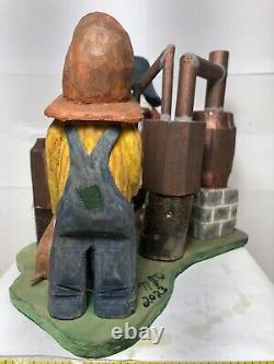 Hillbillies & Moonshine Still with Dog #4 Signed & Dated Hand Carved