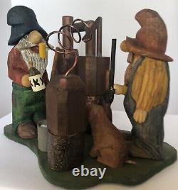 Hillbillies & Moonshine Still with Dog #4 Signed & Dated Hand Carved