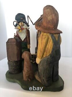 Hillbillies & Moonshine Still with Dog #4 Signed & Dated Hand Carved