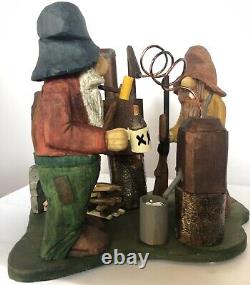 Hillbillies & Moonshine Still with Dog #4 Signed & Dated Hand Carved