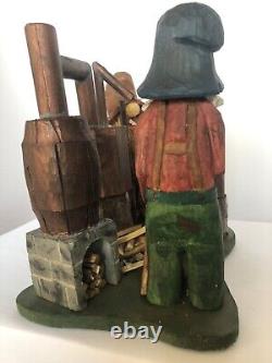 Hillbillies & Moonshine Still with Dog #4 Signed & Dated Hand Carved