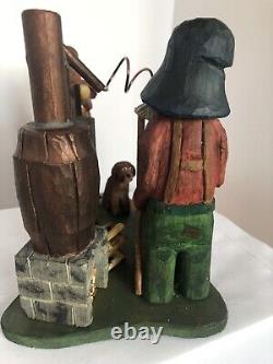 Hillbillies & Moonshine Still with Dog #4 Signed & Dated Hand Carved